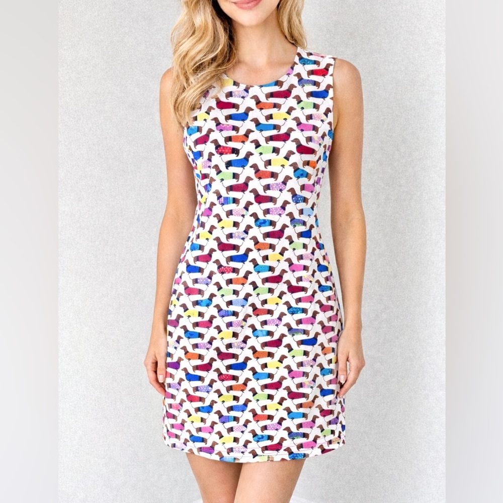 Love, Lilly Dachshund Dogs in winter Shift Dress with Pockets Size 6